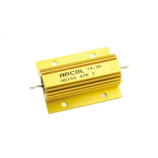 Rezistor pro montáž na rám, řada: HS100 47 Ω ±5 % HS100 47R J 100 W, Hliník, Axiální Vinutý Arcol