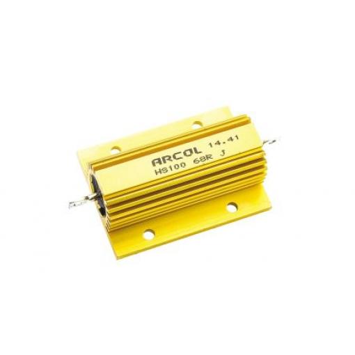 Rezistor pro montáž na rám, řada: HS100 68 Ω ±5 % HS100 68R J 100 W, Hliník, Axiální Vinutý Arcol