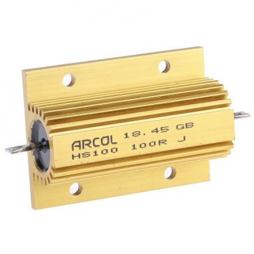 Rezistor pro montáž na rám, řada: HS100 100 Ω ±5 % HS100 100R J 100 W, Hliník, Axiální Vinutý Arcol