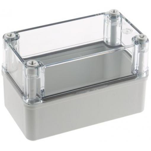 Fibox Pouzdro, řada: Piccolo IP66, IP67 Nestíněný barva Šedá IK08 barva Průhledné Polykarbonát 140 mm 85 mm 80 mm