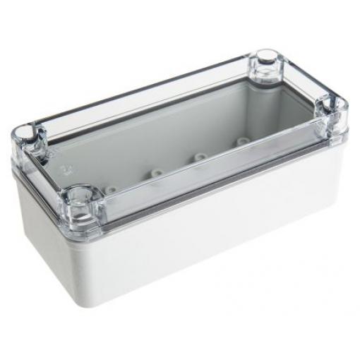 Fibox Pouzdro, řada: Piccolo IP67, IP66 Nestíněný barva Šedá IK08 barva Průhledné Polykarbonát 170 mm 65 mm 80 mm