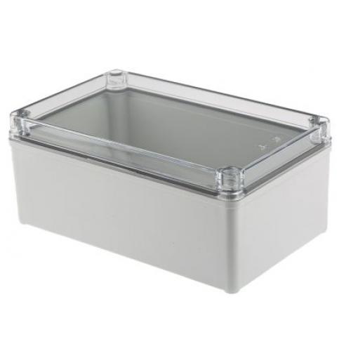 Fibox Pouzdro, řada: Piccolo IP66, IP67 Nestíněný barva Šedá IK08 barva Průhledné Polykarbonát 230 mm 95 mm 140 mm