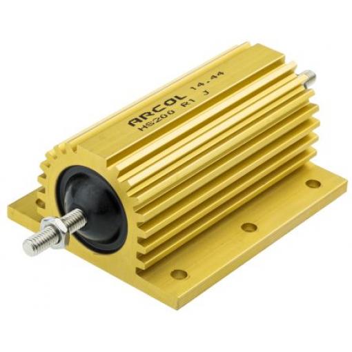 Rezistor pro montáž na rám, řada: HS200 100 mΩ ±5 % HS200 R1 J 200 W, Hliník, Axiální Vinutý Arcol