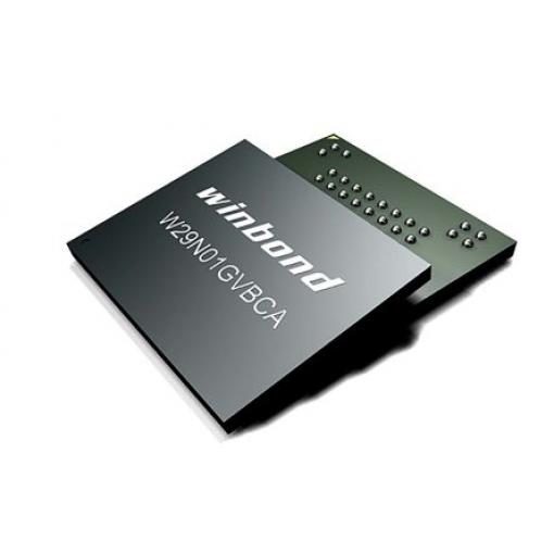 Winbond NAND SLC Paměť Flash W29N08GZBIBA, Paralelní, 8 GB 1024 x 8 bit 25 μs, počet kolíků: 63 kolíkový, VFBGA, 1.95 V,