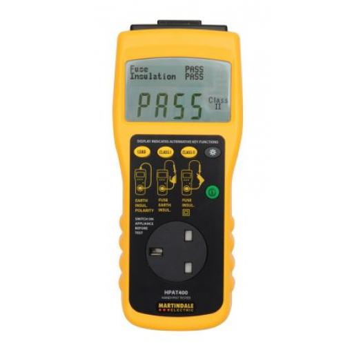Tester PAT Vyhověl/nevyhověl PAT Třída II, Třída I, číslo modelu: HPAT400/2 Martindale