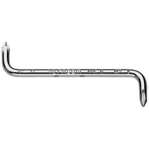 Pravoúhlý šroubovák, dělka lopatky: 20 mm Pravoúhlý hrot PH1 x PH2, celková délka: 142 mm Facom