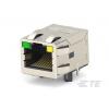 TE Connectivity Konektor RJ45, řada: 2337992 Vnitřní Cat5, počet cest: 8, Pravý úhel, Průchozí otvor Niklovaná mosaz,