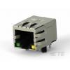 TE Connectivity Konektor RJ45, řada: 2337992 Vnitřní Cat5, počet cest: 8, Pravý úhel, Průchozí otvor Niklovaná mosaz,