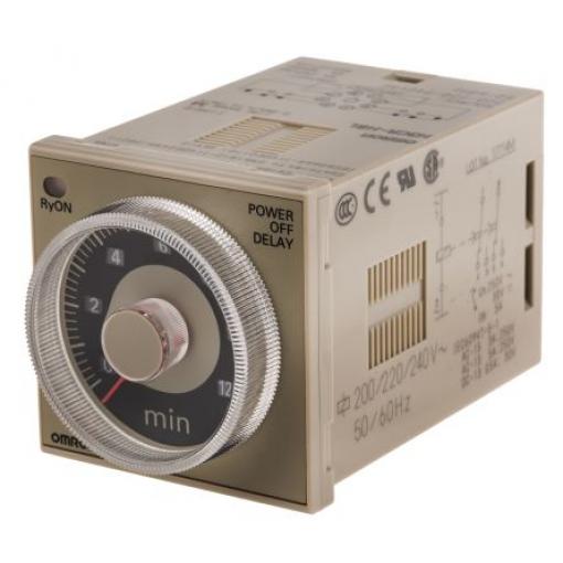 Omron Časovací relé, řada: H3CR Lišta DIN DPDT 2kontaktové 200/240 V ac 1 funkce 8 kolíků 0.05 to 12 min