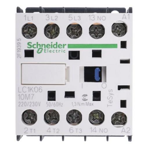 Schneider Electric 1 NO Stykač napětí ve vinutí 220V ac 3pólový 6 A 690V ac 3 kW s 3 NO kontakty 220V ac Řízení motoru,