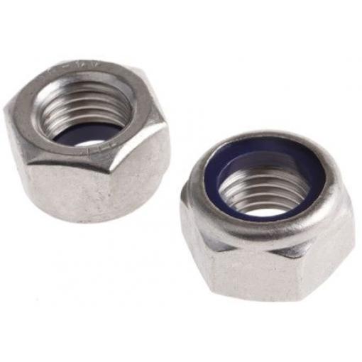 RS PRO Pojistná matice, šířka: 30 mm, Obyčejný, Nerezová ocel, Nylonová vložka