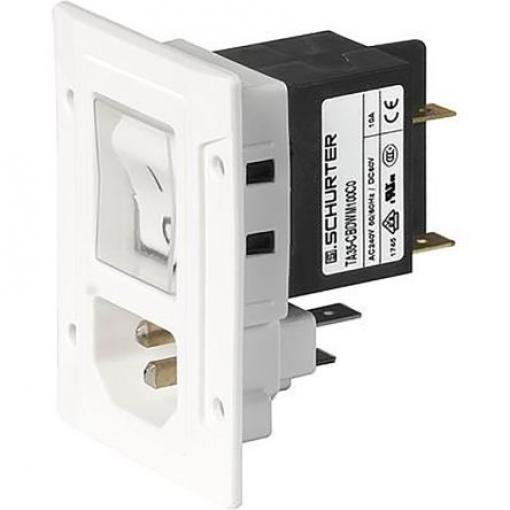 Schurter Konektor IEC C14, C18, orientace těla: Svislé, Montáž do panelu Vnější, 250 V 15A