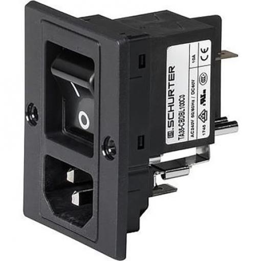 Schurter Konektor IEC C18, C14, orientace těla: Svislé, Montáž do panelu Vnější, 250 V 15A