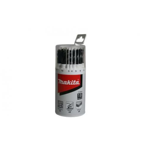 Sada bitů vrtáků, HSS, počet kusů: 18 Otáčecí Makita Více materiálů, max. velikost: 10 mm, min. velikost: 3 mm