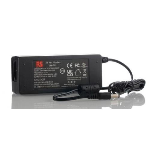 RS PRO Adaptér AC/DC 60 W, výstup: 24V dc, počet výstupů: 1 2.1 x 5.5 x 11 mm Kladný pól na středu C14 2.5 A Spínaný