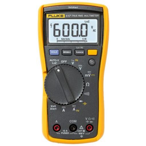 Multimetr Fluke 117 Ruční 10 A ac, typ displeje: Digitální 600 V ac, číslo modelu: 117 Fluke True RMS 10 A dc, ISOCAL