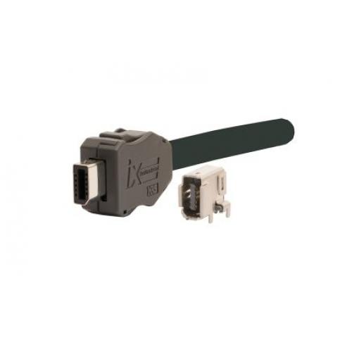 Minikonektor I/O, řada: IX, počet cest: 10, Samec, Zástrčka, Přímý, IDC, Černá, Kabelová montáž, Stíněný, materiál