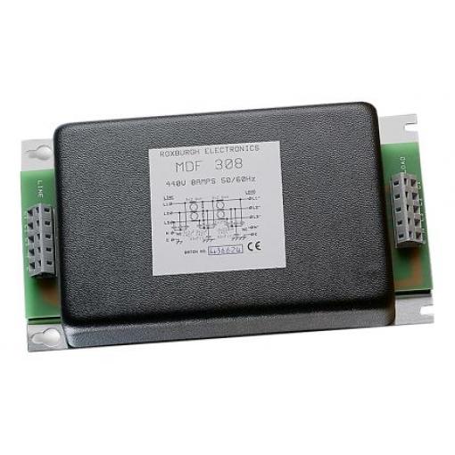 Filtr RFI, řada: IHF, 1 μF, 480V ac, 60 Hz, Montáž na přírubu 1.4 mH, Patentka, 8 A, počet fází: 1, 0.6 mA, Roxburgh