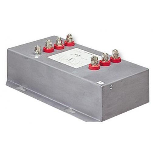 Filtr RFI, řada: MDF, 2.2 μF, 480V ac, 60 Hz, Montáž na přírubu 550 μH, Patentka, 50 A, počet fází: 1, 14.5 mA, Roxburgh