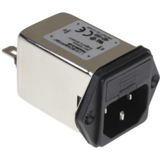 Schaffner Filtr IEC 6A IEC/EN 60939 Vnější, Montáž do panelu 5 x 20 mm, 250 V ac, 0/400 Hz Faston, 85 °C 2, -25 °C