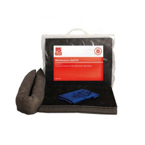 Sada na rozlité kapaliny 13 L, obsah sady: 1x 1,2m sock, 1x Haz, 10x nalepovací elektrody pro Údržba RS PRO