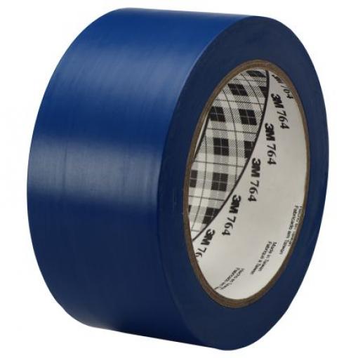 Páska pro vyznačení průchodu Pryž, Modrá Vinyl 0.125 mm 50 mm, délka: 33 m Scotch 764 3M
