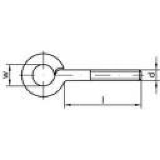TOOLCRAFT Šrouby s okem typu 48 (Ø x d) 18 mm x 100 mm Galvanicky pozinkovaná ocel M12 25 ks
