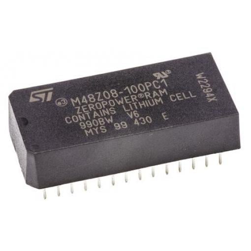 STMicroelectronics NVRAM 100 ns, 64 kB Průchozí otvor, počet kolíků: 28 kolíkový 0 °C až 70 °C, 5.5 V, 4.75 V, PCDIP