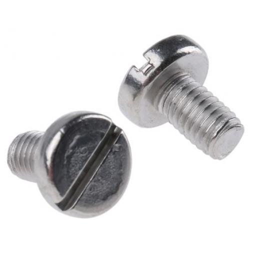 RS PRO Šroub s nízkou půlkulovou hlavou Drážka, Obyčejný, Nerezová ocel hlavice Kónická, velikost závitu: M2 8.0 mm
