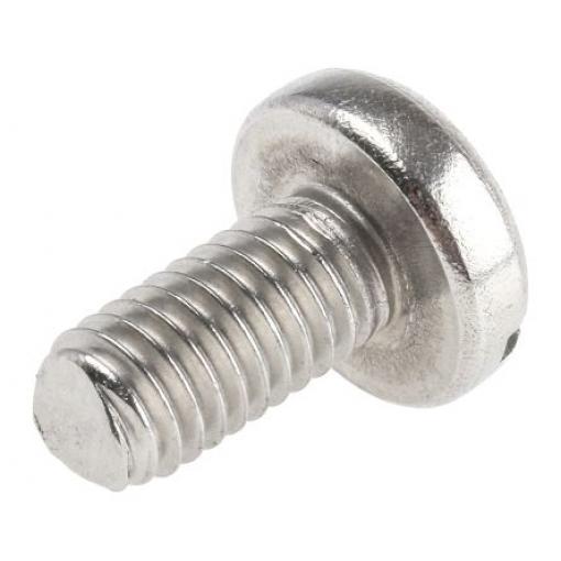 RS PRO Šroub s nízkou půlkulovou hlavou Drážka, Obyčejný, Nerezová ocel hlavice Kónická, velikost závitu: M2 10.0 mm