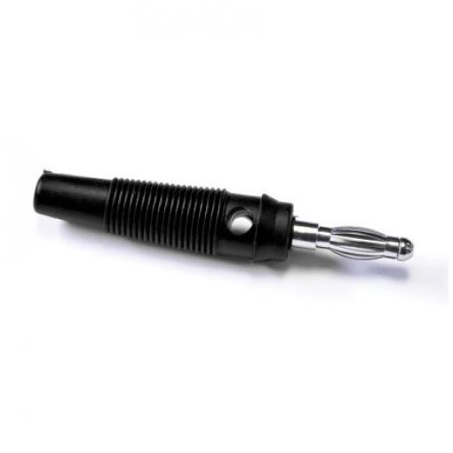 Mueller Electric Banánek, 4 mm, 30 V ac, 60V dc, 24A, Černá, Vnější Šroubová, materiál kontaktu: Slitina berylia a mědi,
