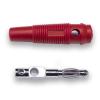 Mueller Electric Banánek, 4 mm, 30 V ac, 60V dc, 24A, Červená, Vnější Šroubová, materiál kontaktu: Slitina berylia a