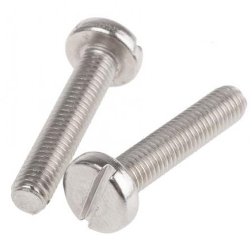 RS PRO Šroub s nízkou půlkulovou hlavou Drážka, Obyčejný, Nerezová ocel hlavice Kónická, velikost závitu: M2 25.0 mm