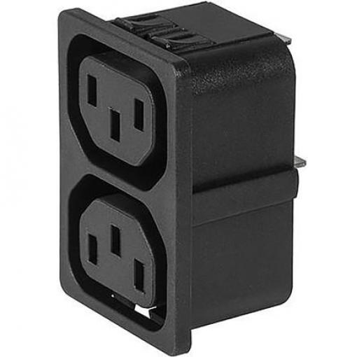 Konektor IEC F, Samice, Montáž na panel, 10 (IEC) A, 15 (UL/CSA) A, 250 V AC