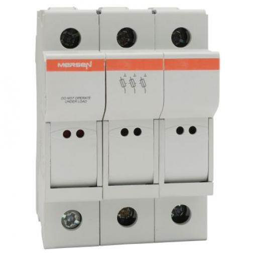 Držák pojistek s montáží na lištu DIN 25 A 400 V ac Mersen 8.5 x 31.5 mm 3pólový