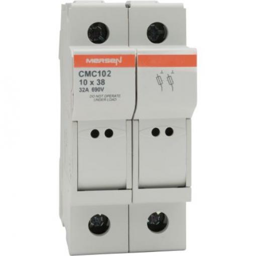 Držák pojistek s montáží na lištu DIN 32 A 690 V ac Mersen 10 x 38 mm 2pólový