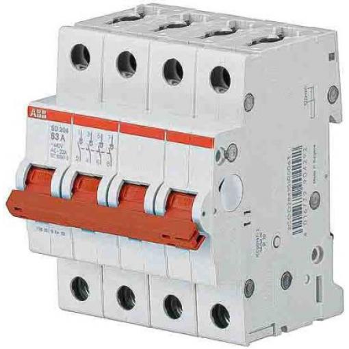 ABB Miniaturní jistič, rozsah: SD200 4pólový 63 A vypínací výkon 25 kA, rozsah: System Pro M Compact 440 V ac
