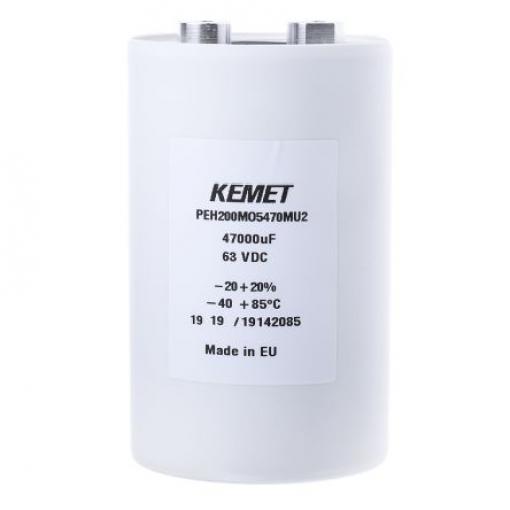 Kondenzátor, řada: PEH200 47000 μF ±20 % 10mΩ PEH200MO5470MU2 63 V dc, Šroubová svorka KEMET