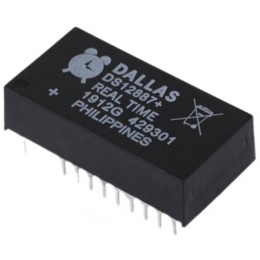Hodiny reálného času (RTC) DS12887+ Alarm, záložní baterie, kalendář, výpadek napájení 114B RAM Multiplexované, EDIP,