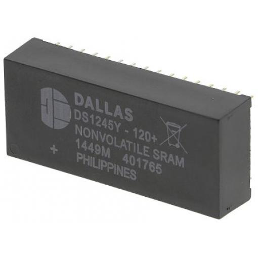 Maxim Integrated NVRAM DS1245Y-120+ 120 ns, 1 MB Průchozí otvor, počet kolíků: 32 kolíkový 0 °C až 70 °C, 5.5 V, 4.5 V,