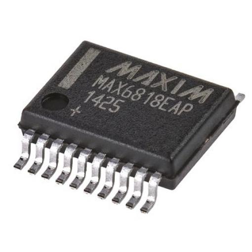 Maxim Integrated Obvod eliminace rázů MAX6818EAP+ CMOS 8kanálový, počet kolíků: 20 kolíkový, SSOP, 5.5 V, 2.7 V