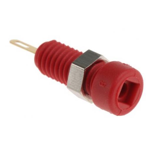 Hirschmann Test & Measurement Zásuvka na banánky, 2 mm, 60V dc, 6A, Červená, Vnitřní Pájecí, materiál kontaktu: Slitina