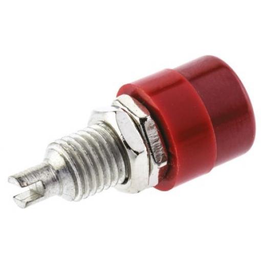 Hirschmann Test & Measurement Zásuvka na banánky, 4 mm, 60V dc, 32A, Červená, Vnitřní Pájecí, materiál kontaktu: Tlakově