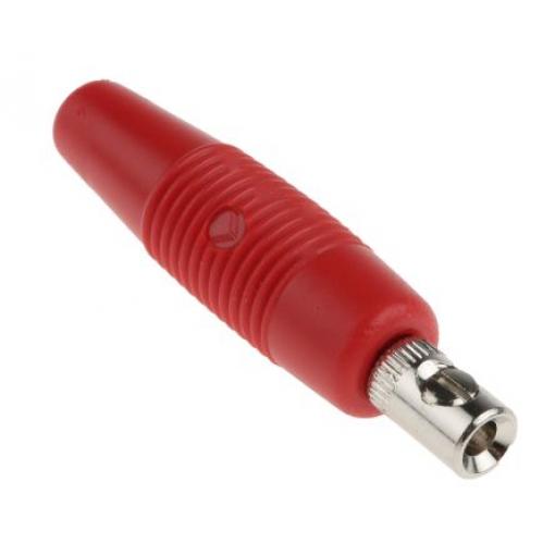 Hirschmann Test & Measurement Banánek, 4 mm, 30 V ac, 60V dc, 16A, Červená, Vnější Šroubová, materiál kontaktu: Mosaz,
