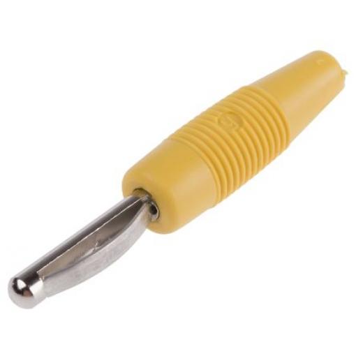 Hirschmann Test & Measurement Banánek, 4 mm, 60V dc, 16A, Žlutá, Vnější Šroubová, materiál kontaktu: Mosaz, délka: 51