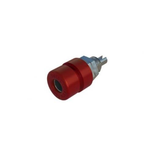 Hirschmann Test & Measurement Zásuvka na banánky, 4 mm, 60V dc, 32A, Červená, Vnitřní Pájecí, materiál kontaktu: Tlakově