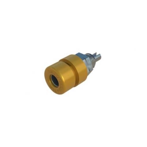 Hirschmann Test & Measurement Zásuvka na banánky, 4 mm, 60V dc, 32A, Žlutá, Vnitřní Pájecí, materiál kontaktu: Tlakově