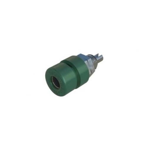 Hirschmann Test & Measurement Zásuvka na banánky, 4 mm, 60V dc, 32A, Zelená, Vnitřní Pájecí, materiál kontaktu: Tlakově