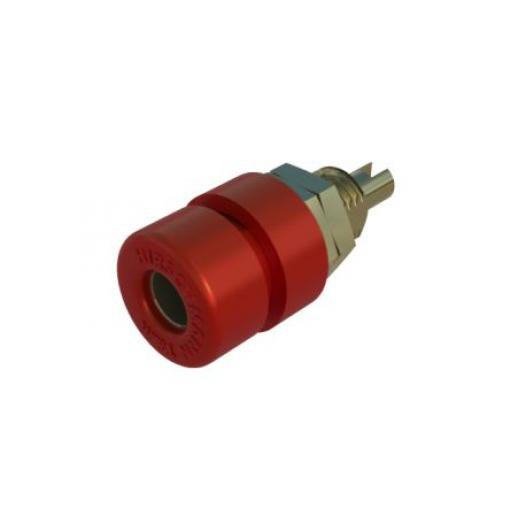 Hirschmann Test & Measurement Zásuvka na banánky, 4 mm, 60V dc, 32A, Červená, Vnitřní Pájecí, materiál kontaktu: Tlakově