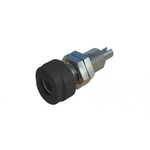 Hirschmann Test & Measurement Zásuvka na banánky, 4 mm, 60V dc, 16A, Černá, Vnitřní Pájecí, materiál kontaktu: Tlakově